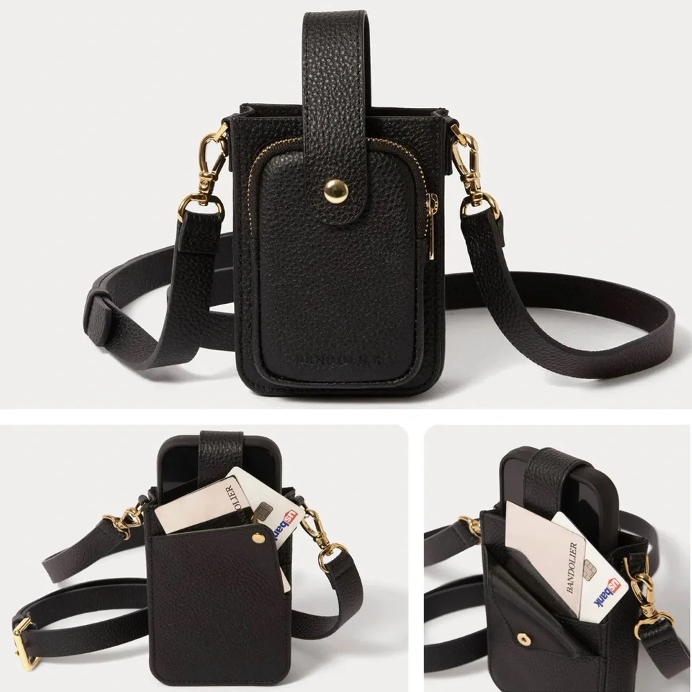 Bandolier Hailey Holster Crossbody Phone Bag In Black/Gold